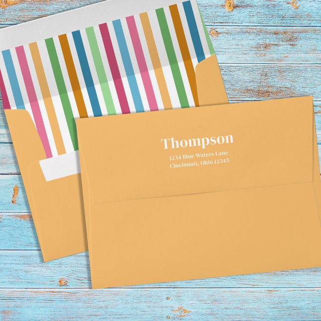 Orange Return Address Simple Custom Envelope (Creator Uploaded)