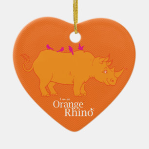 Orange Rhino Ornament