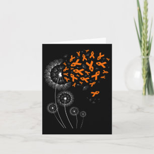 Orange Ribbon And Dandelion Leukaemia Awareness Mo Card