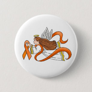 "Orange Ribbon" Awareness Angel 2 Inch Round Button