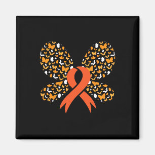 Orange Ribbon Butterfly Leukemia Awareness Survivo Magnet