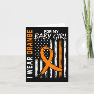 Orange Ribbon Byby Girl Leukaemia Awareness  Card