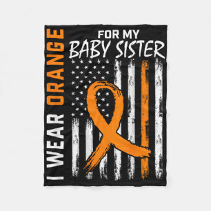 Orange Ribbon Byby Sister Leukaemia Awareness Fleece Blanket