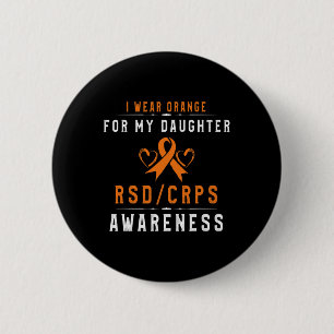 Orange Ribbon Crpsrsd Awareness For Daughter For M 2 Inch Round Button