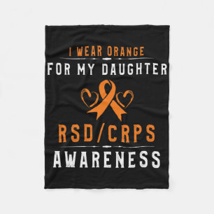 Orange Ribbon Crpsrsd Awareness For Daughter For M Fleece Blanket