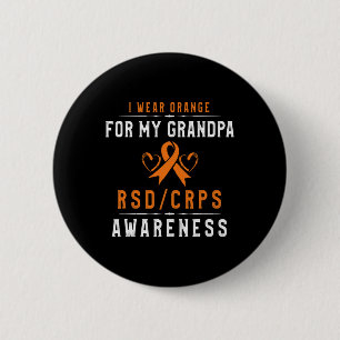 Orange Ribbon Crpsrsd Awareness For Grandpa - Gran 2 Inch Round Button