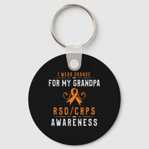 Orange Ribbon Crpsrsd Awareness For Grandpa - Gran Keychain