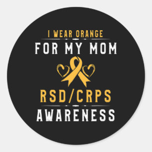 Orange Ribbon Crpsrsd Awareness For Mom Daughter S Classic Round Sticker