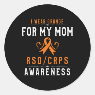 Orange Ribbon Crpsrsd Awareness For Mommy - Son An Classic Round Sticker