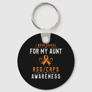 Orange Ribbon Crpsrsd Awareness For My Aunt Novemb Keychain
