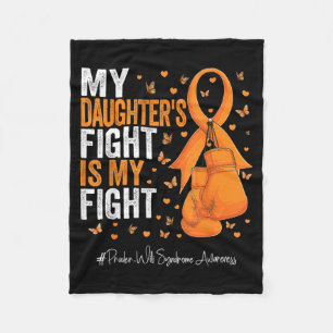 Orange Ribbon Daughter Prader Willi Syndrome Fleece Blanket