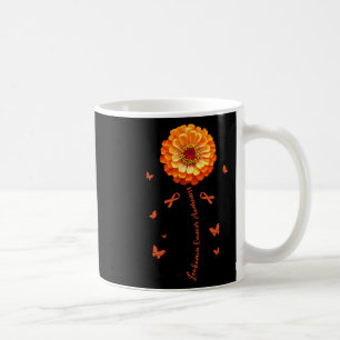 Orange Ribbon Flower Leukaemia Awareness Blood Can Coffee Mug
