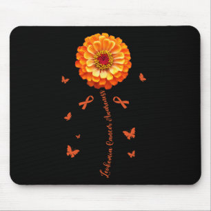 Orange Ribbon Flower Leukaemia Awareness Blood Can Mouse Pad