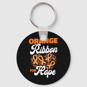Orange Ribbon For Hope Blood Cancer Awareness Keychain