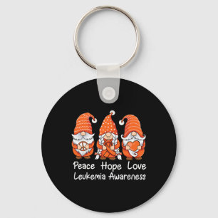 Orange ribbon Gnomes support survivor of Leukaemia Keychain
