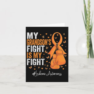Orange Ribbon Grandson Leukemia Awareness Card