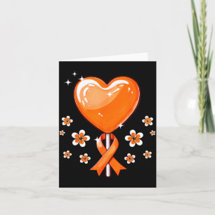 Orange Ribbon Heart Candy Multiple Sclerosis Aware Card