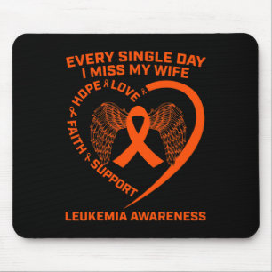 Orange Ribbon Heart Leukaemia Awareness In Memory Mouse Pad