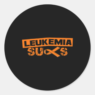 Orange Ribbon I Leukaemia Dad September Classic Round Sticker