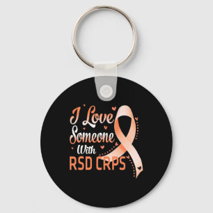 Orange Ribbon I Love Someone With Rsd Crps Awarene Keychain
