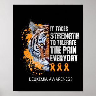 Orange Ribbon It Takes Strength To Tolerate Pain Poster