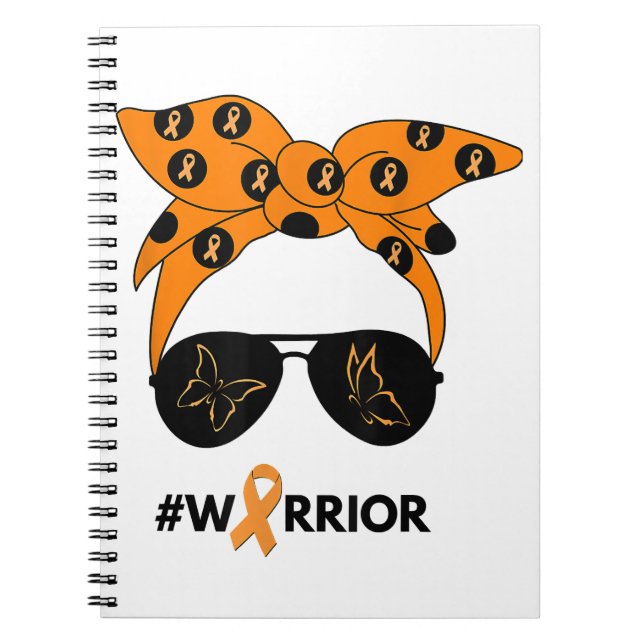 Orange Ribbon Kidney Cancer Warrior Bandana Unbrea Notebook (Front)