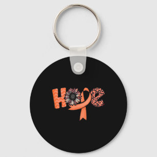 Orange Ribbon Leopard Sunflower Hope RSD CRPS Awar Keychain