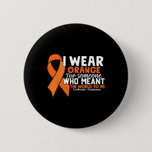 Orange Ribbon Leukaemia Awareness Blood Cancer  2 Inch Round Button
