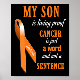 Orange Ribbon Leukaemia Awareness s (Son) Poster