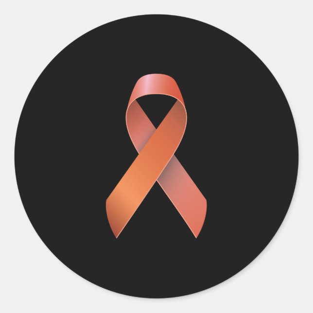 Orange Ribbon - Leukaemia cancer - Kidney cancer Classic Round Sticker (Front)