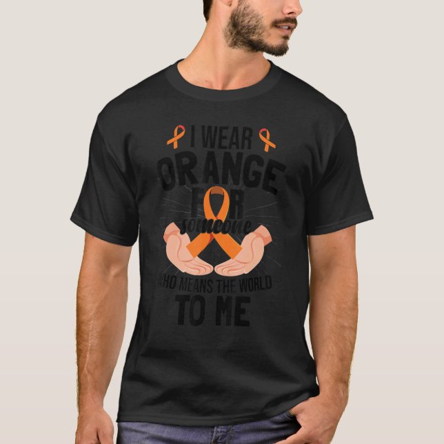 Orange Ribbon MS Awareness Multiple Sclerosis T-Shirt (Front)