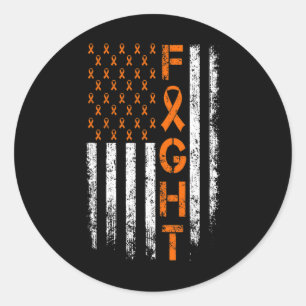 Orange ribbon sign - Leukaemia Awareness  Classic Round Sticker