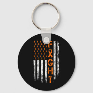 Orange ribbon sign - Leukaemia Awareness  Keychain