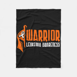 Orange Ribbon Warrior Leukaemia Cancer Awareness Fleece Blanket