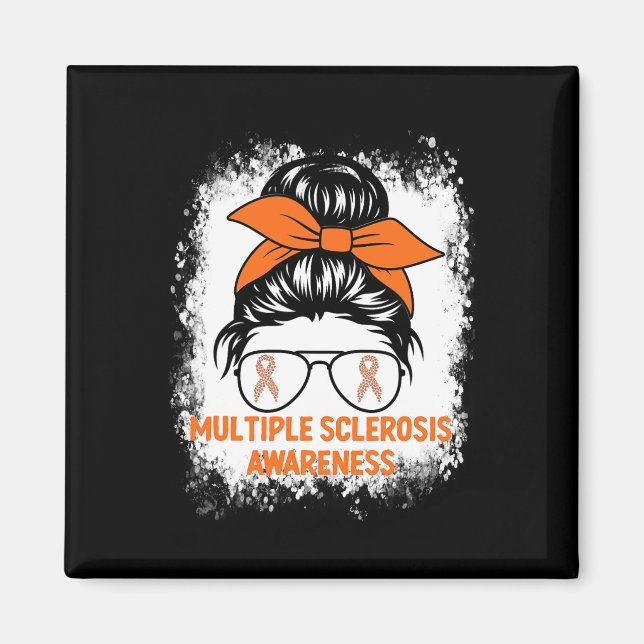 Orange Ribbon Women Ms Multiple Sclerosis  Magnet (Front)