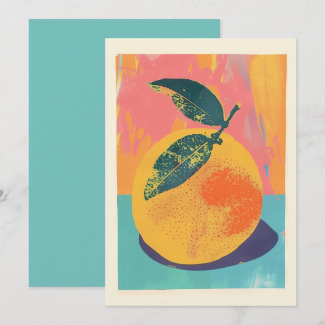Orange Risograph Invitation (Front/Back)
