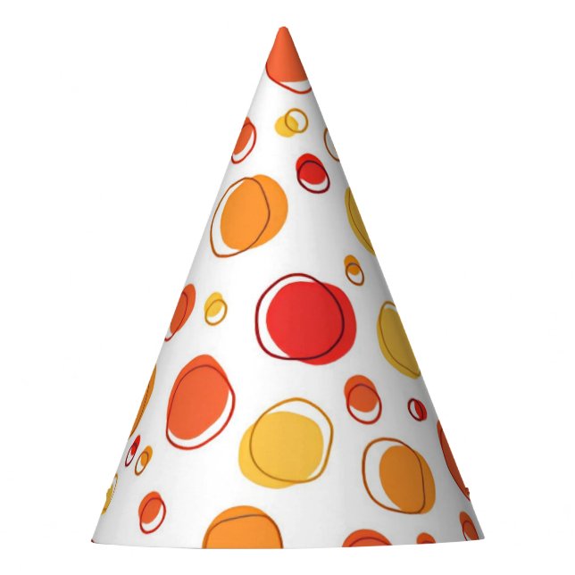 Orange Rock Dots Party Hat (Front)