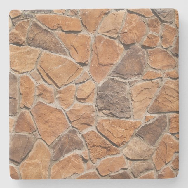 Orange Rock Wall Square coaster (Front)