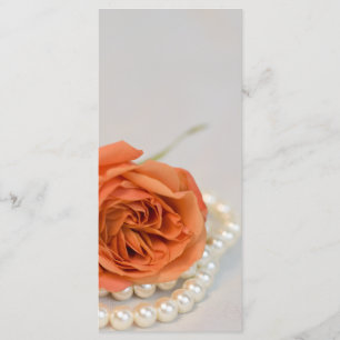 Orange Rose and White Pearls Wedding Program