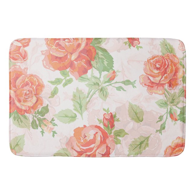 Orange rose bath mat (Front)