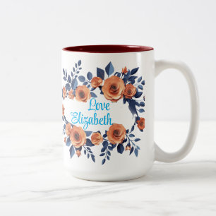 Orange Rose Best Mom Ever Enchanting Floral Mother Two-Tone Coffee Mug