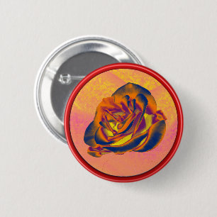 Orange Rose Button