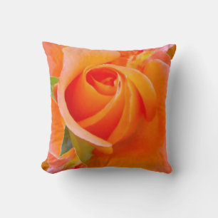 Orange Rose by Alexandra Cook Throw Pillow