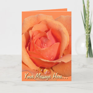 Orange Rose Card Rose  Personalized Flower Card