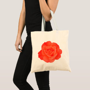 Orange Rose Floral Bridesmaid Gift Favour Weddings Tote Bag