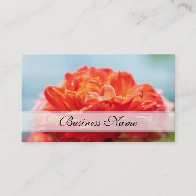 Orange rose flower business card (Front)