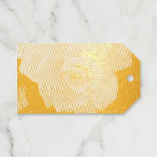 Orange rose flower gift tags