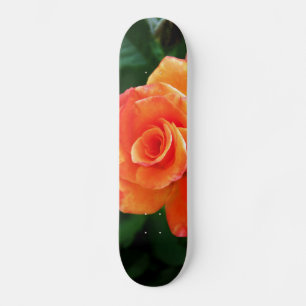 Orange rose flower skateboard