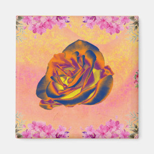 Orange Rose Fridge Magnet