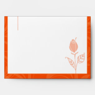 Orange Rose Graphic Wedding Envelope